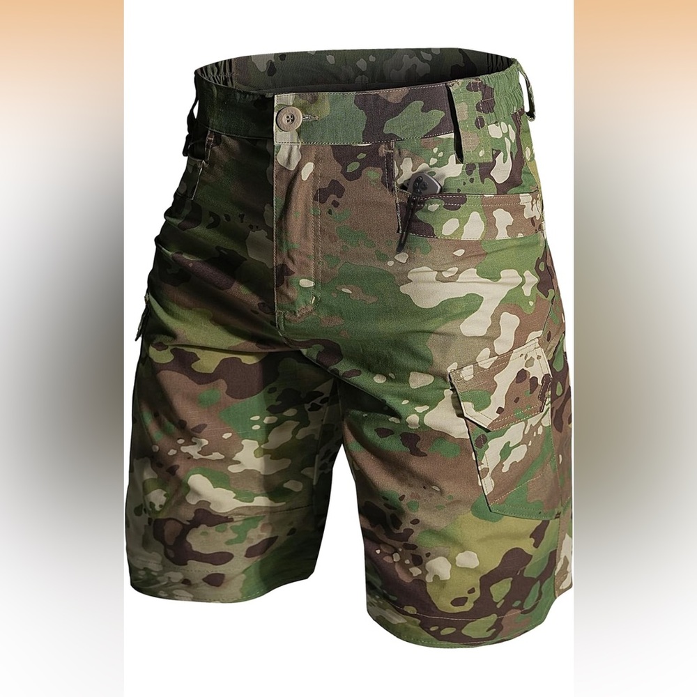 Jessie Kidden Tactical Stretch Outdoor Cargo Shorts Resistant Camo Camouflage 36